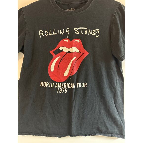 The Rolling Stones North American Tour 1975 T-Shirt Black Lips Logo Size M - Picture 3 of 8
